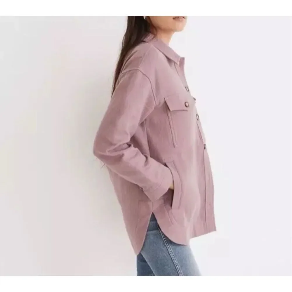 Madewell Branner Waffleback Shirt Jacket XL Faded Fig $88 • New - Picture 4 of 10